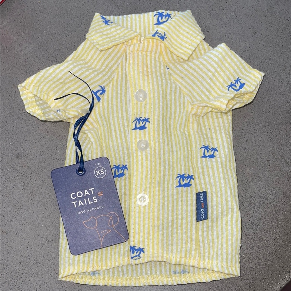Yellow Striped tropical Dog Shirt 🐕